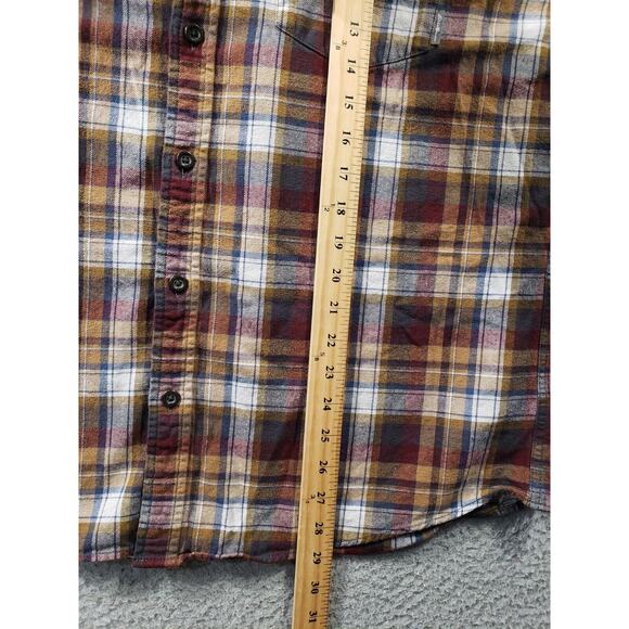 Eddie Bauer Men's Plaid Button Down Shirt - Brown, Gold, White - Picture 7 of 12